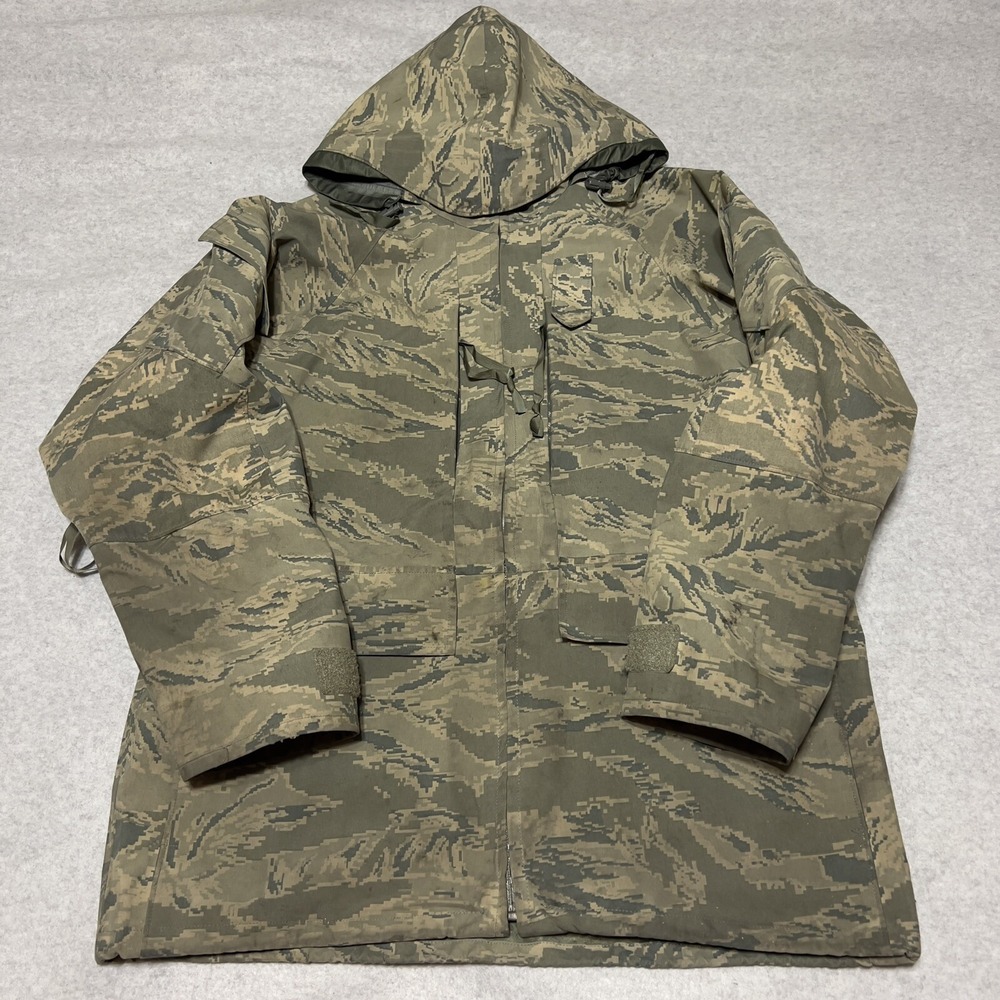 Propper APECS Jacket Men's Medium Tiger Stripe Camouflage All Purpose Parka USAF